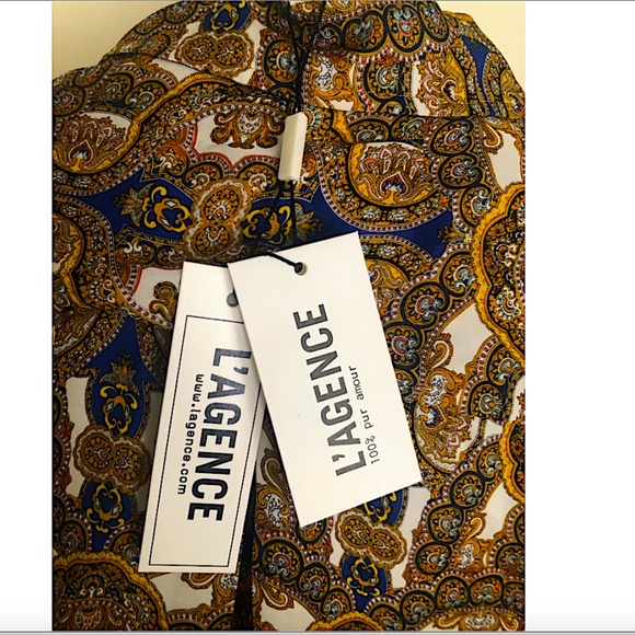 L’AGENCE Nina Silk Long Sleeve Blouse - Picture 7 of 8